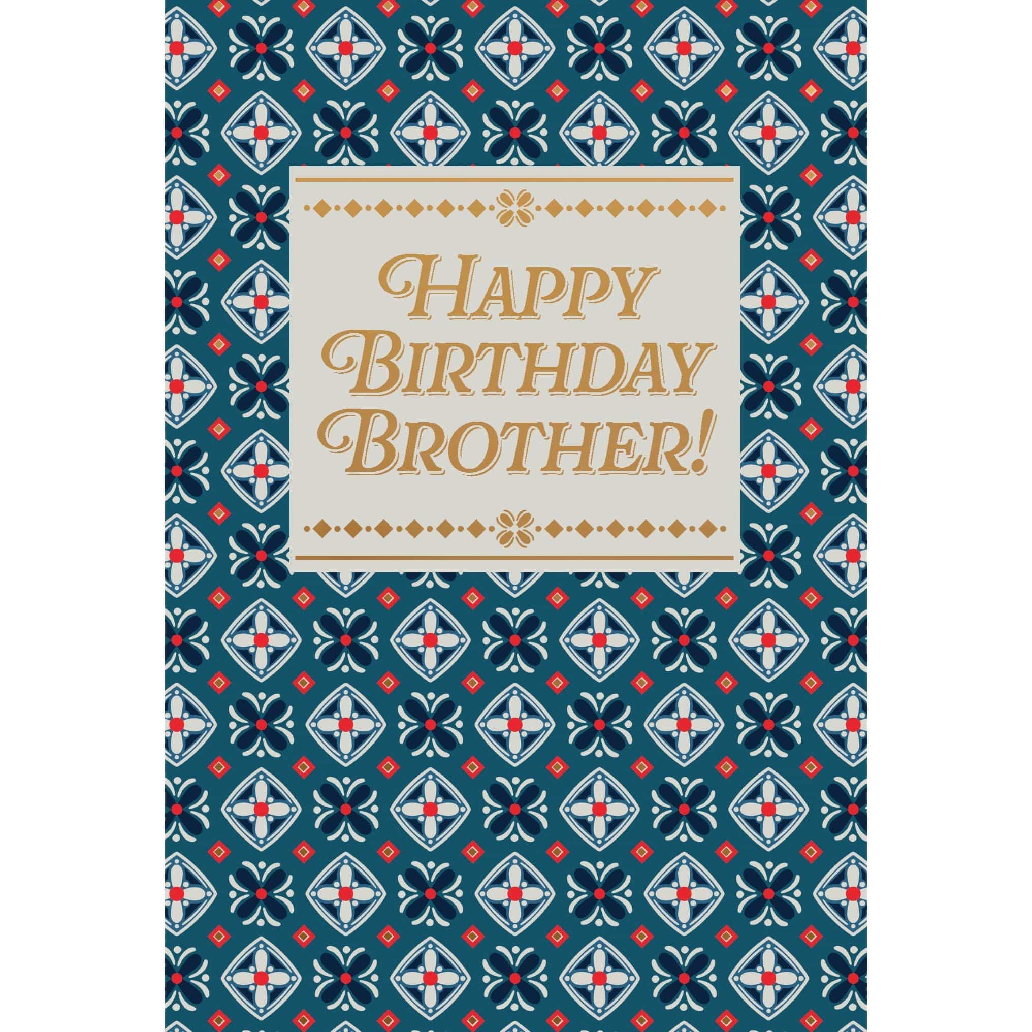 Brother Pattern Birthday Card by Pictura featuring colorful, everyday greeting card design with brother-themed patterns and illustrations.
